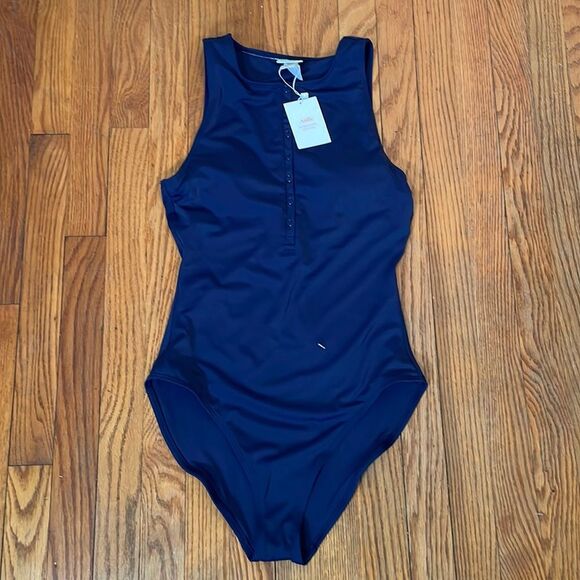Andie The Malibu One Piece LT Swimsuit Navy size M long torso NWT - Picture 3 of 7